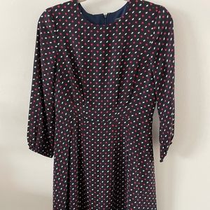 Ann Taylor Petite Long Sleeve Polka Dot Dress